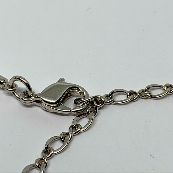 Swarovski Signed Swan Round Clear Crystal Slide Pendant Silver Tone Necklace - Picture 4 of 5